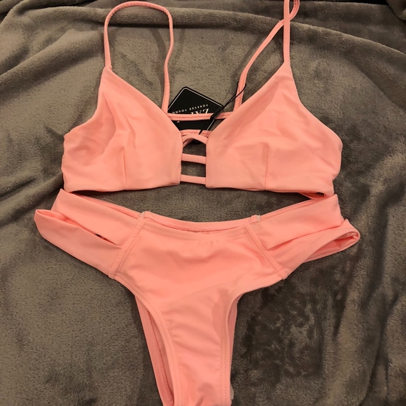 Zaful Other - Pink Caged Bikini Set BNWT